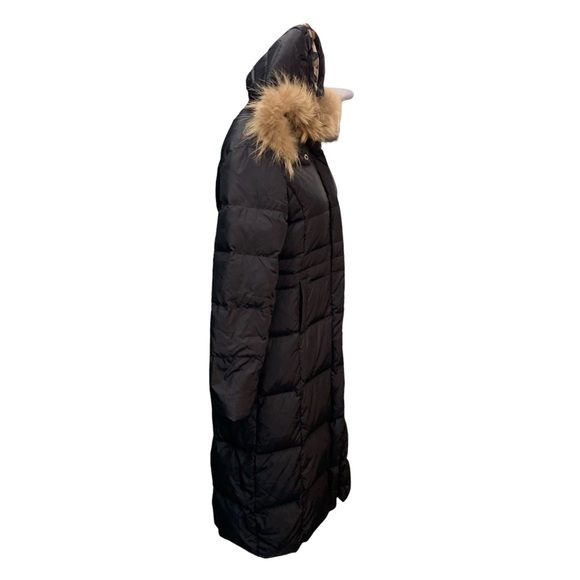 HANG TEN Black Long Puffer Coat with Faux Fur Hood - Size Medium - Picture 5 of 12